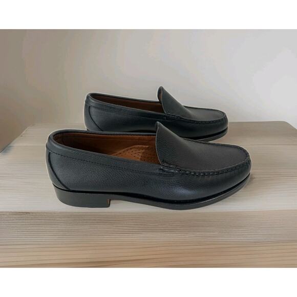 Allen Edmonds Sanibel Loafers Mens Size 11.5 B Black Shoes Pebbled Leather NOWT main image 6